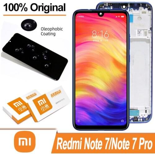 100% Original 6.3" IPS Display with frame for XiaoMi Redmi Note 7 Note 7 Pro LCD Touch Screen Digitizer Assembly Repair Parts