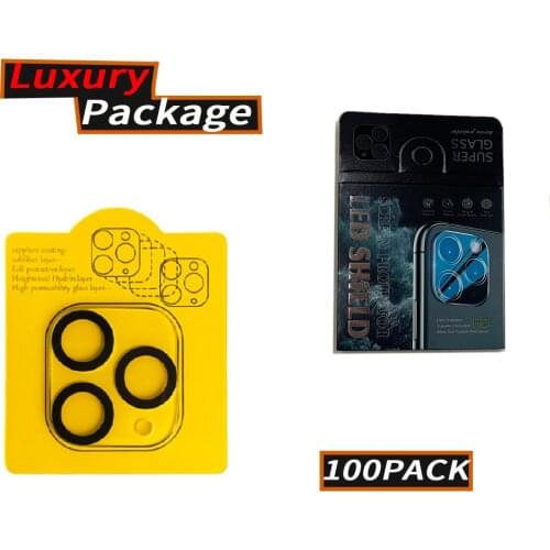 100pcs/lot 3D Full Cover Protection Film Lens Screen Protector For iPhone 12 pro max Camera Tempered Glass With Luxury Package