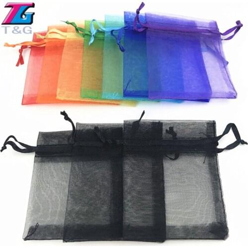 100pcs/lot Drawable Colorful Small Organza Bags 70mmx9mm Favor Wedding Christmas Gift Dice for Board Game
