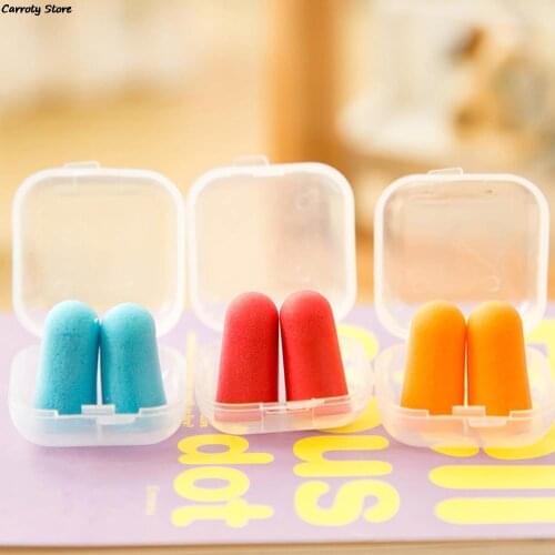 2pcs Soft Foam Ear Plugs Travel Sleep Noise Prevention Earplugs Noise Reduction For Travel Sleeping Individually Wrapped