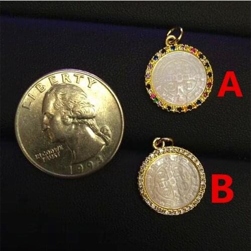 5PCS San Benito Necklace Cross Saint Benedict mother pearl Vintage Jesus Pendants For Women Men Jewelry Statement Gift