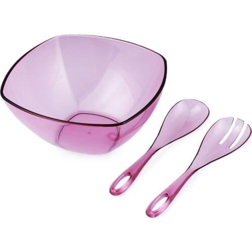 Acrylic Square Salad Bowl-Damson