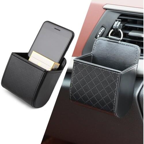 PU Leather Car Outlet Air Vent Storage Box Organizer Bag for Ford Focus 2 3 VW Passat B6 B5 B7 T4 Skoda Rapid Fabia Octavia A5 7