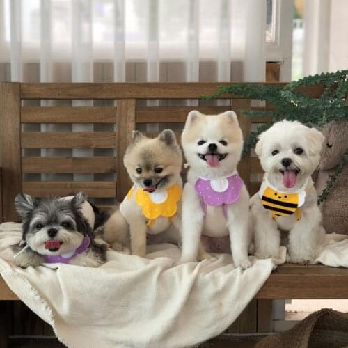 Pet Bandanas Collar for Dogs Cats Kawaii Pet Bibs Scarf Collar with Flower Shape for Puppy Husky Accessories Cat Dog Bib New