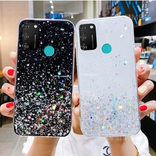 Glitter Star Diamond Case for Honor 30 30i 10i 10 8 20 Lite Pro 9S 9A 9C 20S 9X Global 9X Pro China Shiny Girls Clear Cover