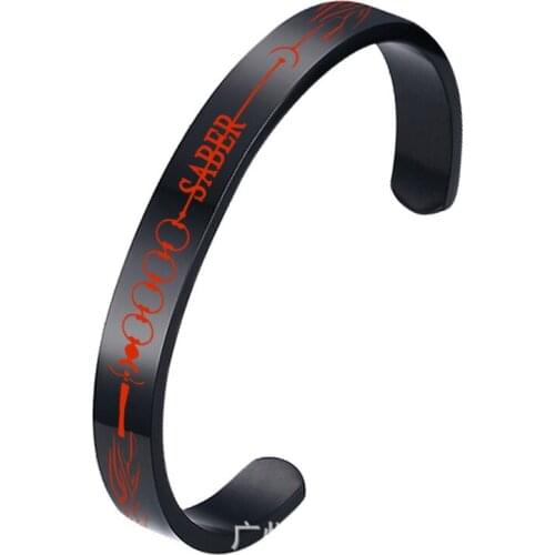 Unisex Anime Fate Saber Altria Pendragon Steel Bracelets Bangles Female Brand Charm Women Jewelry Collections Accessories Gifts