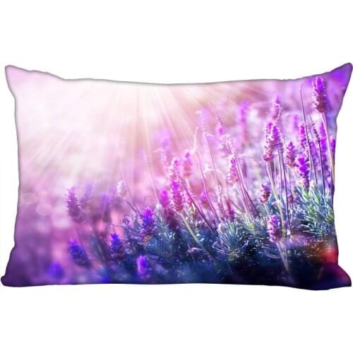 Pillowcase Cover Lavender Flowers Rectangle Zipper Pillow Cover Print Your Pictures 45X35cm40x60cm45X75cm50X75cm(Two sides)