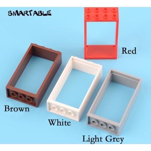 Smartable Door Frame 2x4x6 Building Block MOC Window Wall Parts Toy For Kids Educational Compatible City 60599 10pcs/lot