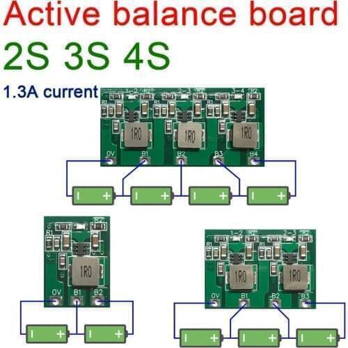 DYKB 2S 3S 4S Lithium battery active balance board Energy transfer board 1.3A current Li-ion Lipo Lifepo4 BMS 3.2V 3.7V 2 3 4