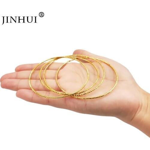 Jin Hui African Ethiopia Fashion gold color jewelry women wedding Ornament Send a friend a birthday gifts Bracelet 6pieces