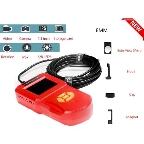 Industrial Digital Endoscope Camera 8MM 3M Rigid Cable Suitable for Pipeline Inspection with 8 Adjustable Led Lights for Well