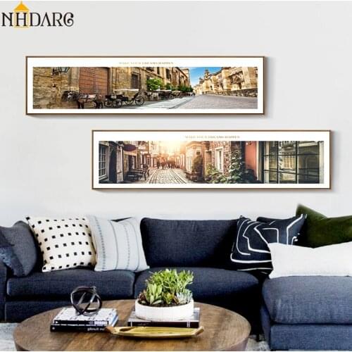 Make Your Dreams Happen Long Large Size Bed Landscape Decoration Style Canvas Print Painting Poster Wall Picture Bedroom Decor
