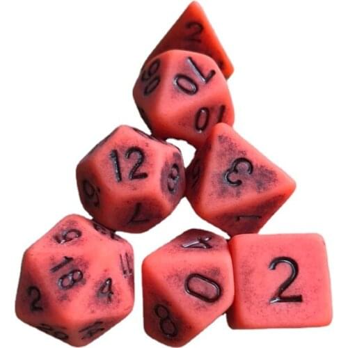 7Pcs/set Antique Multi-sided Dice Set Digital Dice Set Game Dice Board Game Dice