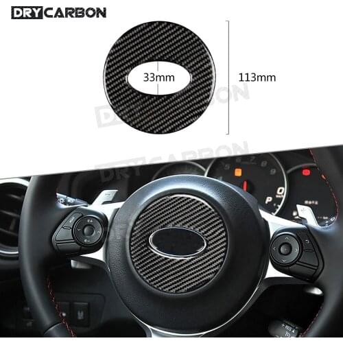 For Subaru BRZ 2013-2017 Carbon Fiber Car Steering Wheel Center Logo Trim Sticker Cover Frame Car Accessories