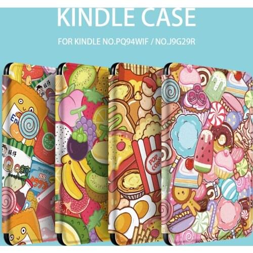Creative Food Pattern Kindle Cover for New Kindle 658 Smart Auto Wake Up Case for Amazon Kindle Paper White 4 10th Generation