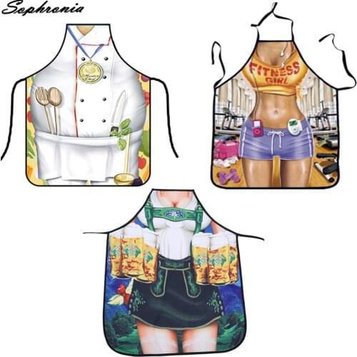Funny Apron Chef Kitchen Apron for Man Women Dinner Party Cooking Apron Adult Baking Accessories Wholesale CWQ015