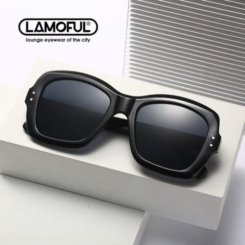 LAMOFUR Brand New Net Celebrity With Big Frame Glasses 2021 Sunglasses for Women UV400 Personality Fashion Trend 9075