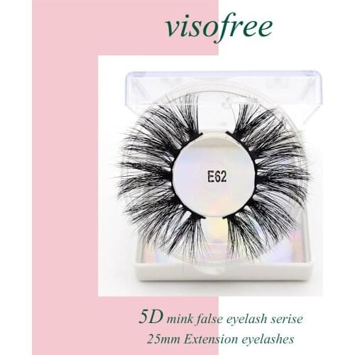 Visofree 3D Mink Hair False Eyelashes Criss-cross Cross Fluffy 25mm Lashes Extension Handmade Eye Makeup Tools E62