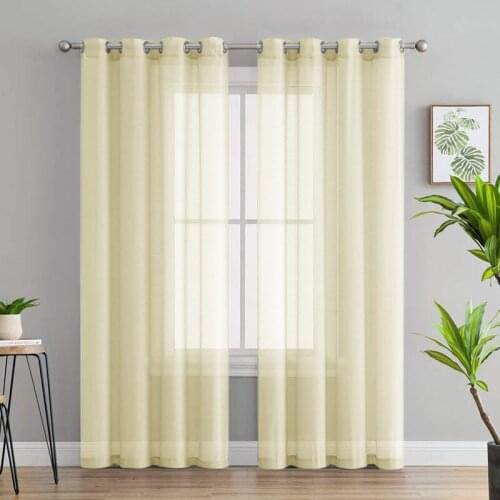 Japan Solid Tulle Curtains for Living Room Decoration Modern Bedroom Sheer Voile Kitchen Window Sheer Curtain