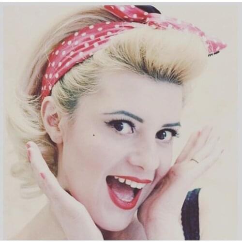 Women vintage 50s polka dot headband in red black hair band accessories pinup bandana bandeau cheveux stirnband haarband tie bow