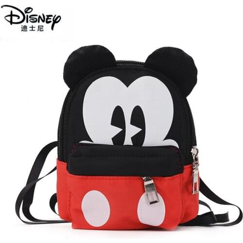 Disney Mickey Mouse Womens Large-Capacity Backpack Polyester Minnie Mouse Kids Handbag Fashion Cute Waterproof Shoulder Bags