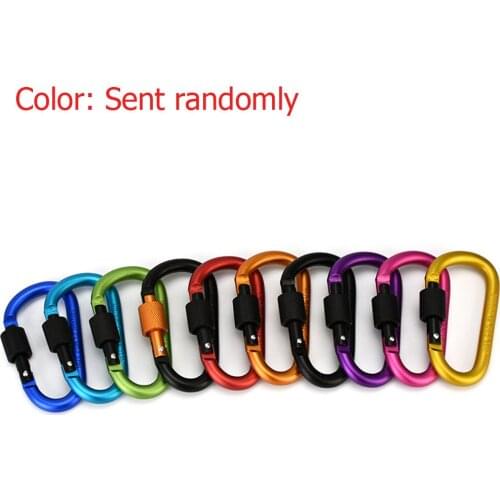 1pc/5pcs/10pcs outdoor Carabiner D-Ring Key Chain Clip Snap Hook Tools Camping Keychain Screwgate Screw Lock tool for Outdoor