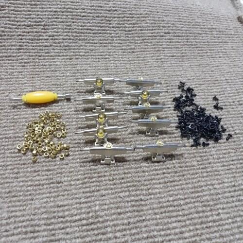 10X Trucks & 40X Screws & 20X Nuts & 1X Spanner For 96mm Fingerboard Skateboard Wooden Deck Toy