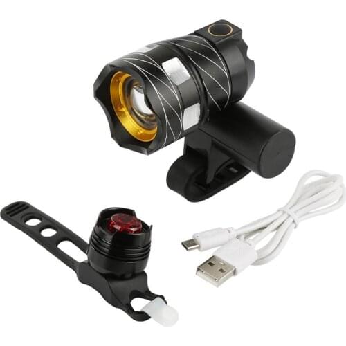 15000LM T6 LED Light Bike/Bicycle/Light Set USB Rechargeable Headlight/Flashlight Waterproof Zoomable Cycling Lamp for Bike #ED