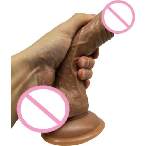 18*3.8CM Super Realistic Dildo Flexible Penis Dick with Suction Cup Adult Products Female Masturbation Sex Toys for women
