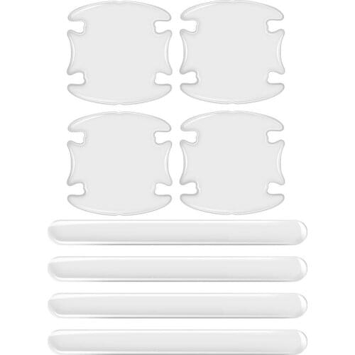 8Pcs Car Door Handle Bowl Scratch Protective Invisible Transparent Stickers Rearview Mirror Anti-collision Protection Strip