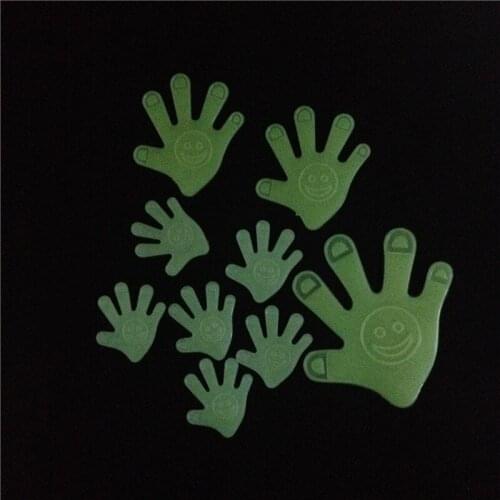 9PCS/Pack Hand Palm DIY Ceiling Glow In The Dark Wall Stickers Baby Kids Bedroom Home Decor Luminous Fluorescent Decal