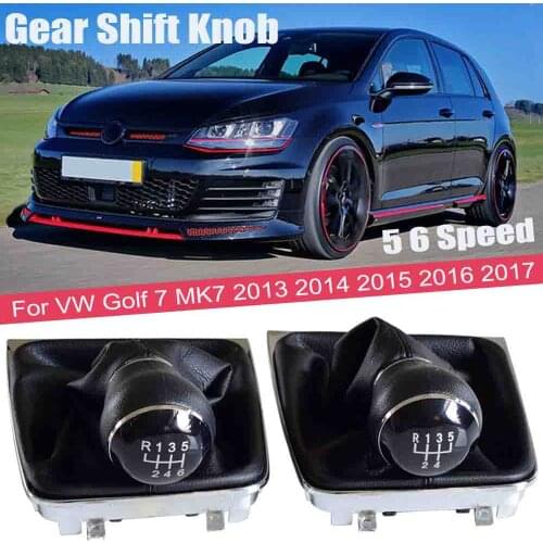 Car 5 6 Speed For VW Golf 7 A7 MK7 GTI GTD 2013 2014 2015 2016 2017 2018 Gear Stick Level Shift Knob PU Leather Cover
