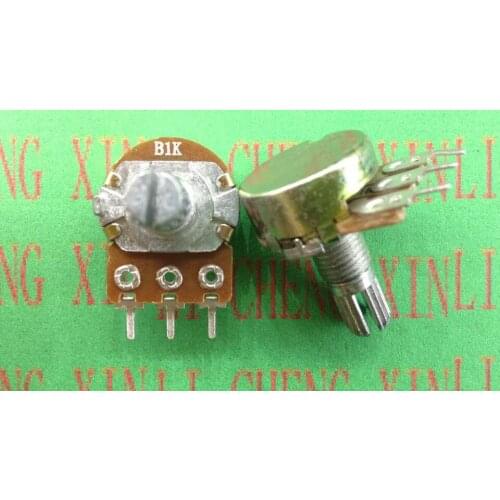 Free Shipping10 PCS High Quality WH148 B1K Linear Potentiometer 15mm Shaft With Nuts And Washers