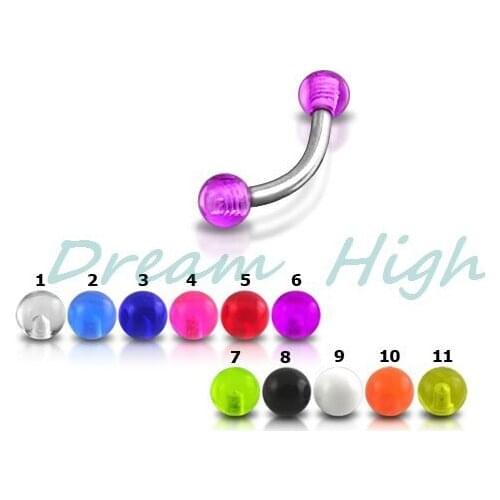 Free Shipping Fancy Eyebrow Piercing Eyebrow Ring Body Piercing 31 100 pcs/lot Mixed color Promotional Gift
