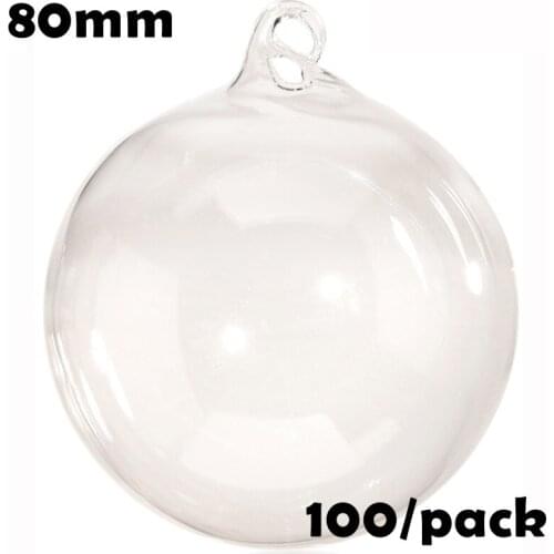 Free Shipping Handmade DIY Paintable Christmas Decoration Ornament 80mm Glass Ball, 100/Pack