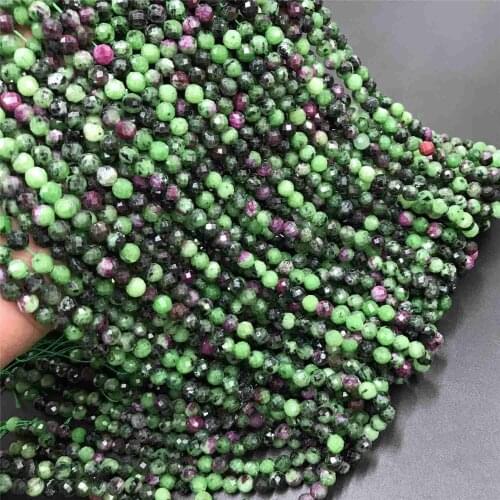 Natural green red Micro epidote gem beads DIY bracelet necklace jewelry making diy earring 2 3 4 mm handmade beads wholesale