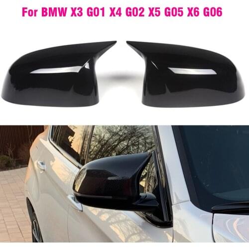 Rearview Mirror Covers For BMW X3 G01 X4 G02 X5 G05 X6 G06 X7 G07 2018 2019 2020 M Style ABS Gloss Black