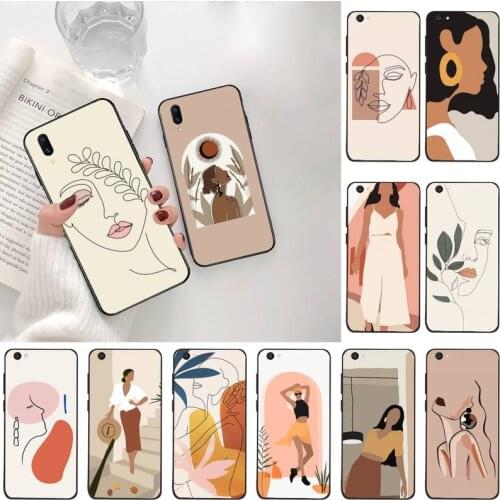 Minimalist art abstract fashion vintage girl Phone Case For Vivo Y91c Y17 Y51 Y67 Y55 Y7s Y81S Y19 V17 vivos5