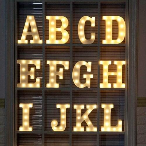 Decorative Letters Alphabet Letter LED Lights Luminous Number Lamp Decoration Battery Night Light Party Baby Bedroom Decoration