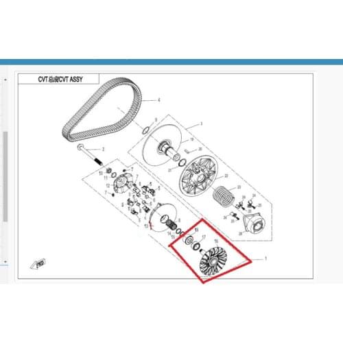 FIXED PULLEY/BEARING/SPRING SEAT SUIT FOR ZFORCE 550 Z5 CF500US / Z5EX CF500US-EX 191R ENGINE PARTS NO.0GRB-051200-20010