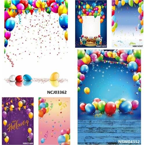Colorful Balloon Ribbons Photography Backdrops Photographic Backgrounds Birthday Party Decor Family Shot Photophone Photozone