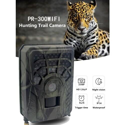 Trail Camera 24MP Outdoor Wildlife Hunting IR Filter Night View Scouting Cameras Photo Traps Track Camera Wifi For Hunting