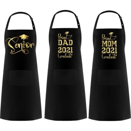 Proud Dad Mom Of A 2021 Apron High school university Graduate Graduation Grad Family dinner BBQ Class Senior Gift Photo props