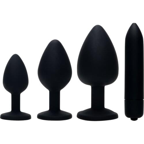 IKOKY 4Pcs Crystal Jewelry Sex Toys for Men Women Prostate Massager Multispeed Bullet Vibrator Erotic Toys Butt Plug Anal Plug