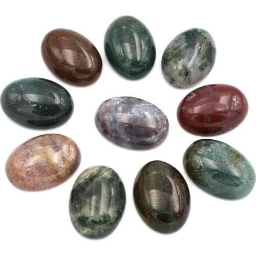 Indian Agate stone Dome Oval Cabochon Semi-precious stone Flat Back cabochons 13x18mm 10x14mm 12x16mm