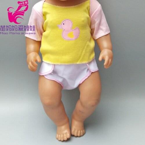 Doll clothes for 43cm doll short shirt Diaper for 18" 43cm new born doll accessories baby doll girl gifts