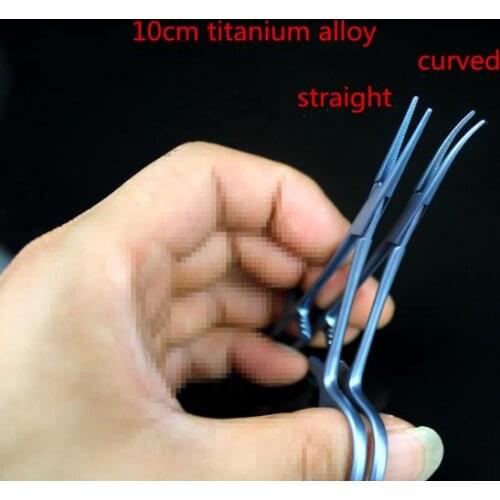 Medical use micro plastic Hemostat titanium alloy tool straight&curved point with teeth9.5/12cm surgical makeup use pliers
