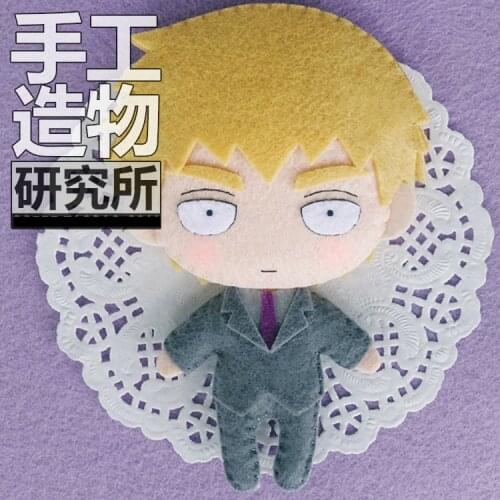 Anime Mob Psycho 100 Reigen Arataka 12cm Mini Keychain Doll Handmade Toys Stuffed Plush Toy DIY Doll Material Pack Kids Gift