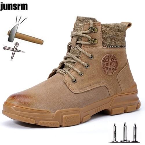 Mens safety shoes steel toe cap indestructible military boots combat military boots motorcycle boots