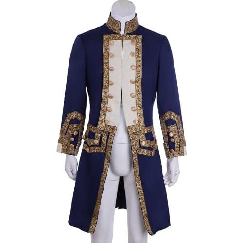 18th Century Mens Royal Military Jacket Costume Colonial Tuxedo Hamilton Coat George Washington Medieval Uniform Jacket